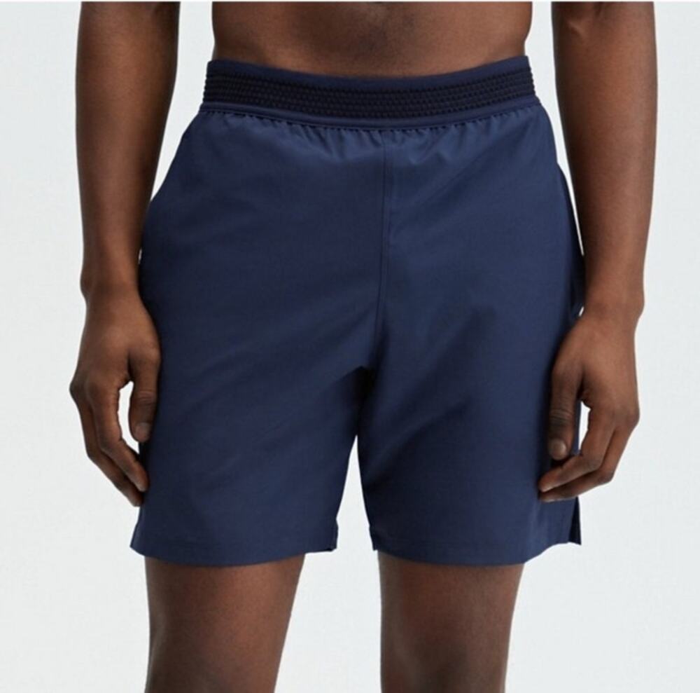Fabletics Mens Fundamental Lined Shorts Size L Navy Blue Athletic Gym Training
